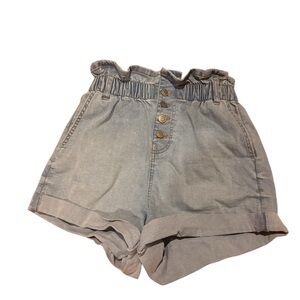 Women's Light Blue High-Waisted Shorts